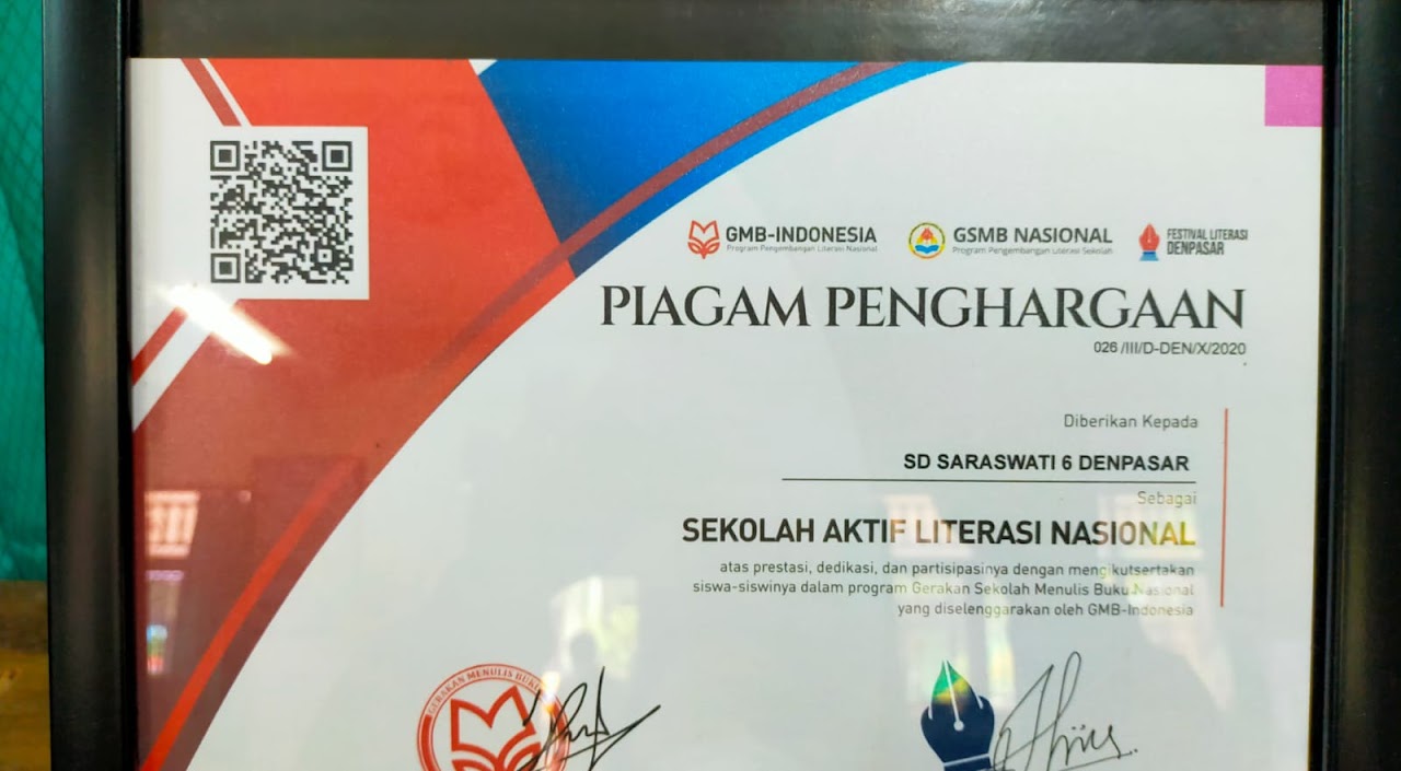 Penghargaan yang diterima perpustakaan vidyapustaka
